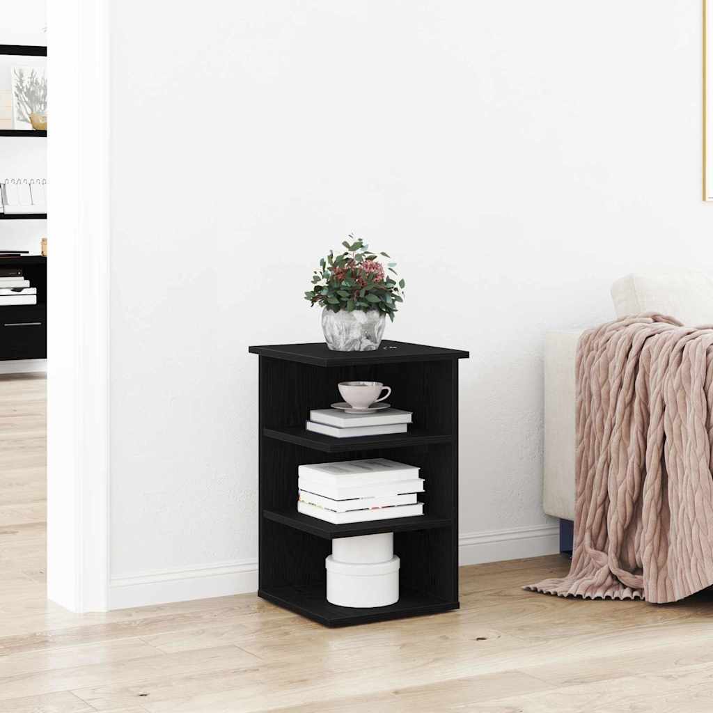 Mobile laterale Rovere Nero 35 x 35 x 55 cm Legno multistrato