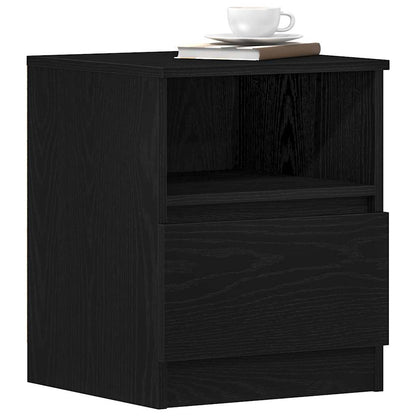 Armadio da Notte Rovere Nero 40 x 40 x 50 cm Legno multistrato