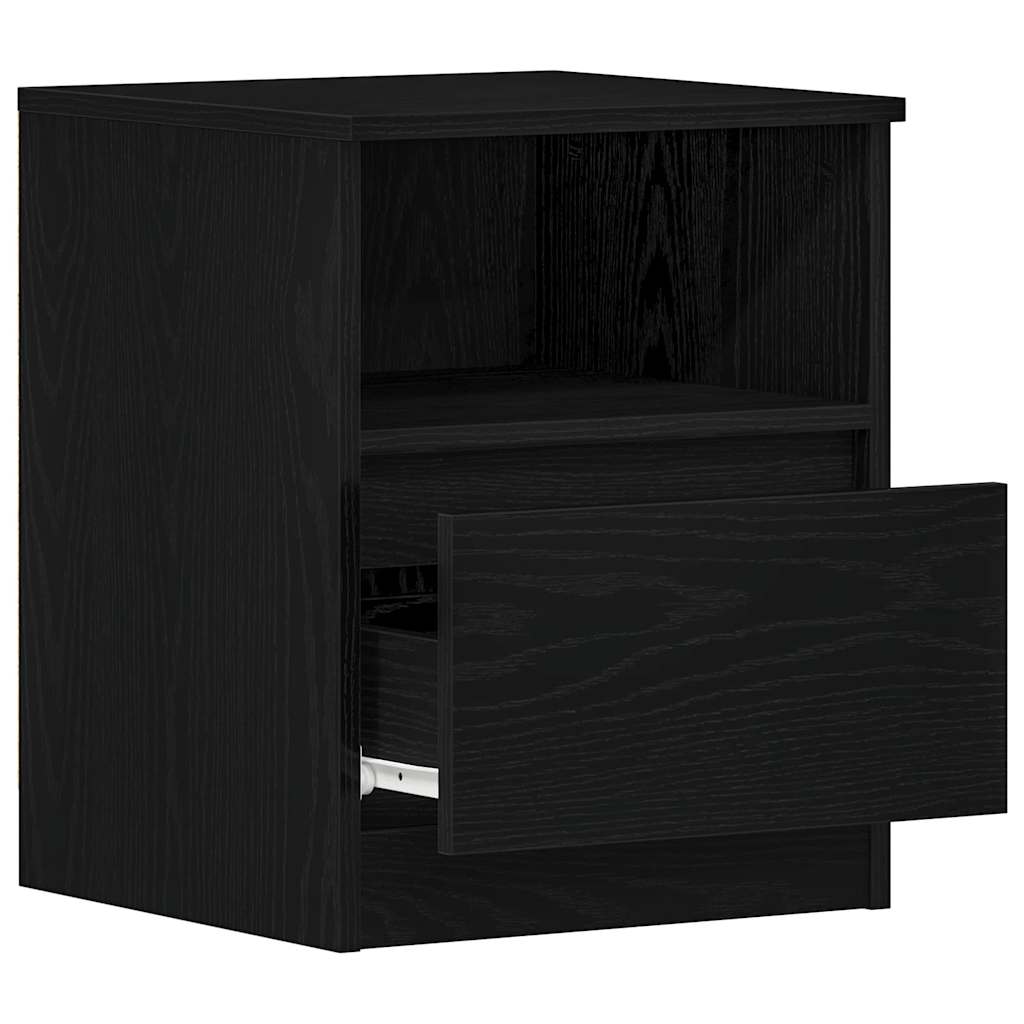 Armadio da Notte con cassetto 2 pcs Rovere Nero 40 x 40 x 50 cm