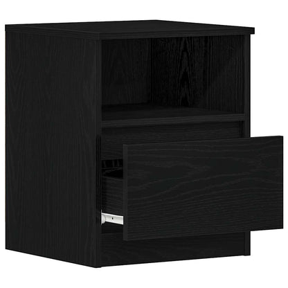 Armadio da Notte con cassetto 2 pcs Rovere Nero 40 x 40 x 50 cm
