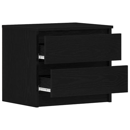 Armadio da Notte con cassetto Rovere Nero 50 x 40 x 43,5 cm