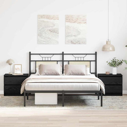 Armadio da Notte 2 pcs Rovere Nero 50 x 40 x 43,5 cm