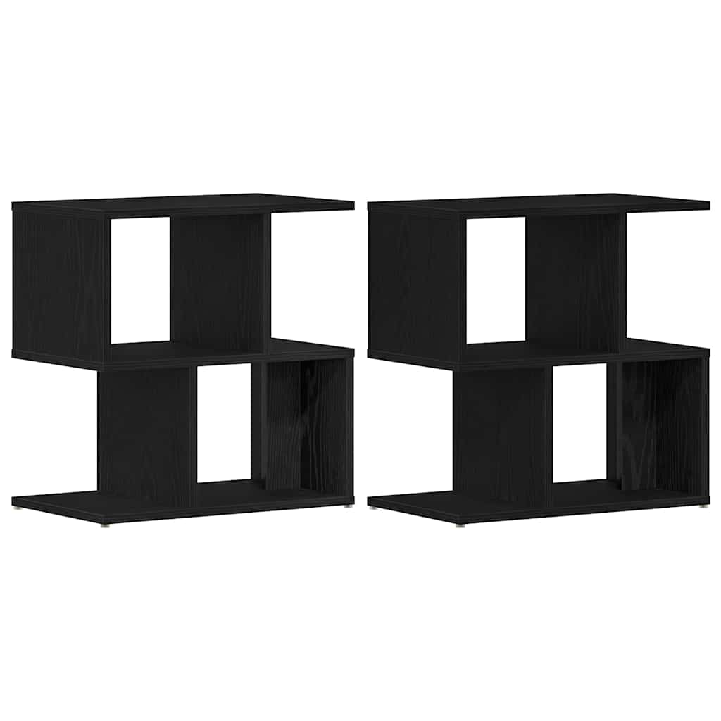 Armadio da Notte 2 pcs Rovere Nero 50 x 30 x 51,5 cm