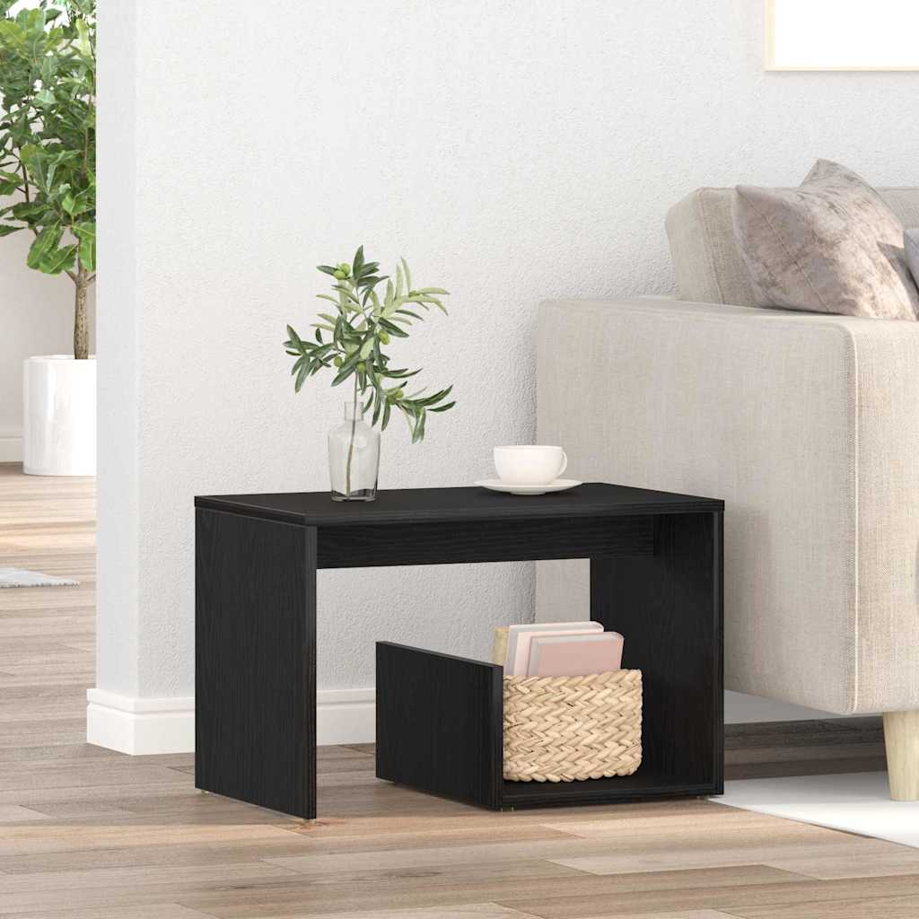 Tavolo laterale Rovere Nero 59 x 36 x 38 cm Legno multistrato