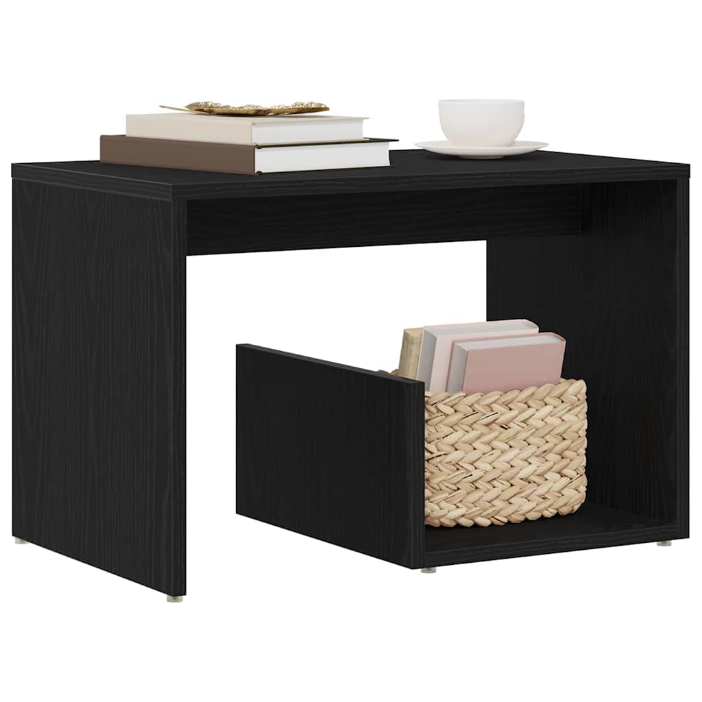 Tavolo laterale Rovere Nero 59 x 36 x 38 cm Legno multistrato