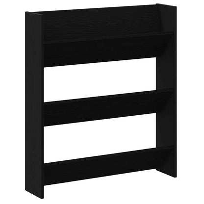 Mobile per scarpe Rovere Nero 80 x 18 x 90 cm Legno multistrato