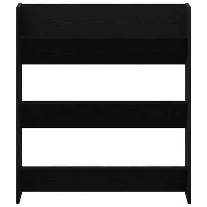 Mobile per scarpe Rovere Nero 80 x 18 x 90 cm Legno multistrato