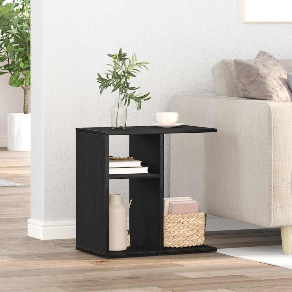 Tavolo laterale Rovere Nero 50 x 30 x 50 cm Legno multistrato
