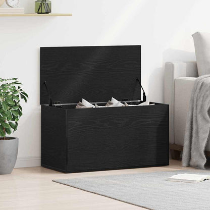 Scatola di Stoccaggio Rovere Nero 84 x 42 x 46 cm