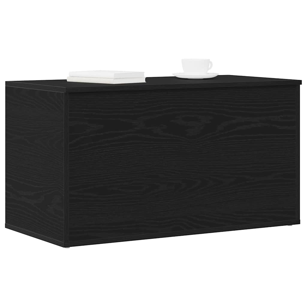 Scatola di Stoccaggio Rovere Nero 84 x 42 x 46 cm