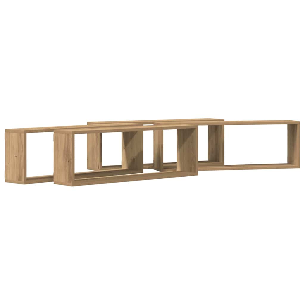 Scaffali da parete 4 pcs Rovere Artigianale 80 x 15 x 26 cm