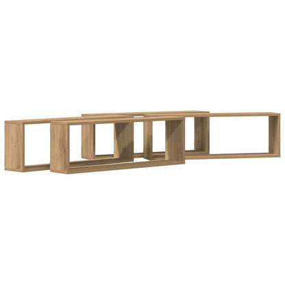 Scaffali da parete 4 pcs Rovere Artigianale 80 x 15 x 26 cm