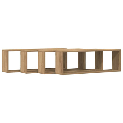 Scaffali da parete 4 pcs Rovere Artigianale 80 x 15 x 26 cm