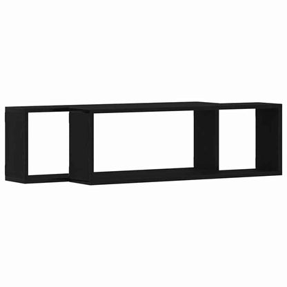 Scaffali da parete 2 pcs Rovere Nero 80 x 15 x 26 cm