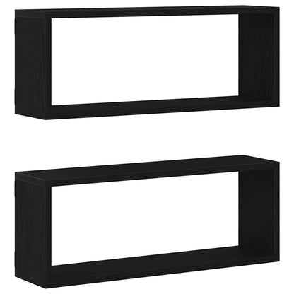 Scaffali da parete 2 pcs Rovere Nero 60 x 15 x 23 cm