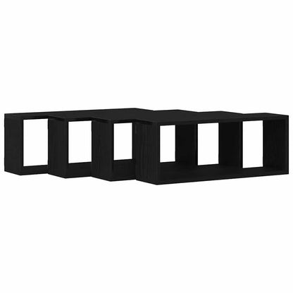 Scaffali da parete 4 pcs Rovere Nero 60 x 15 x 23 cm