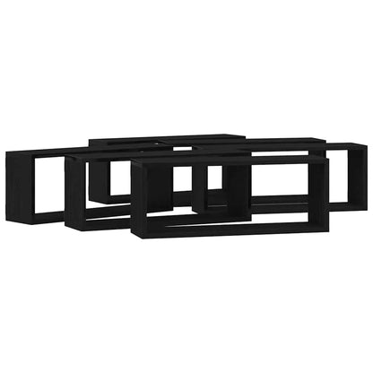 Scaffali da parete 6 pcs Rovere Nero 60 x 15 x 23 cm