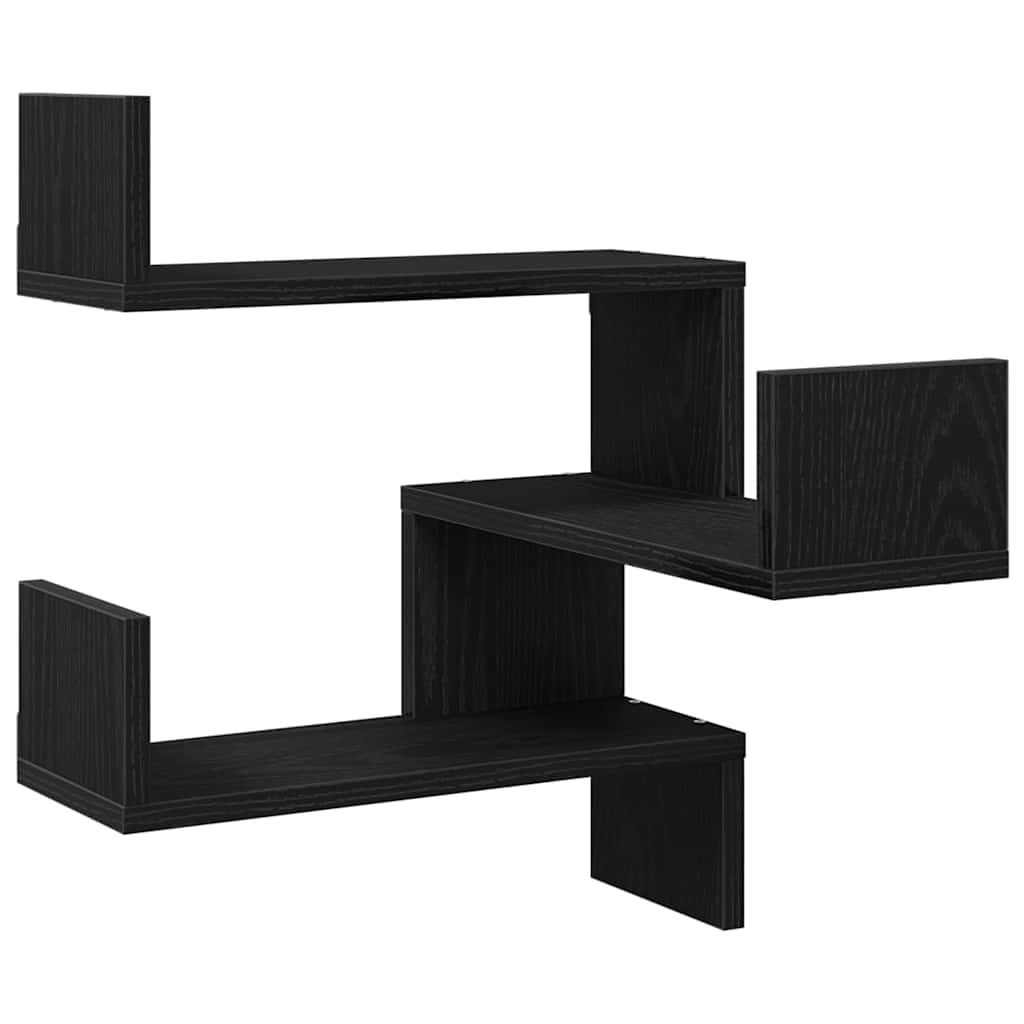 Scaffale da parete Rovere Nero 40 x 40 x 49,5 cm