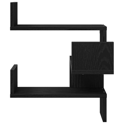 Scaffale da parete 2 pcs Rovere Nero 40 x 40 x 49,5 cm