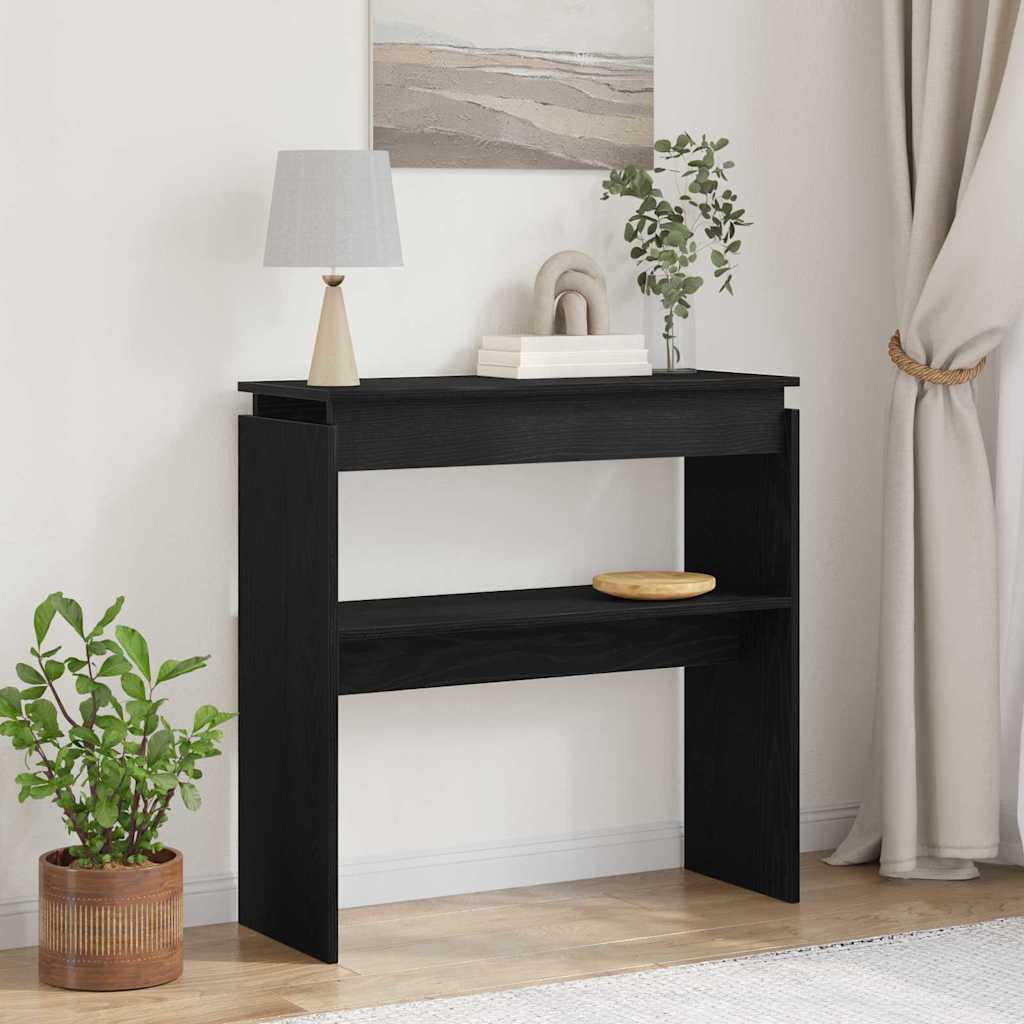 Tavolo consolle Rovere Nero 80 x 30 x 80 cm Legno multistrato