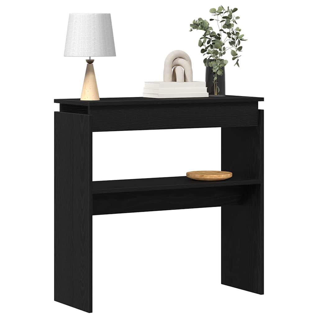 Tavolo consolle Rovere Nero 80 x 30 x 80 cm Legno multistrato