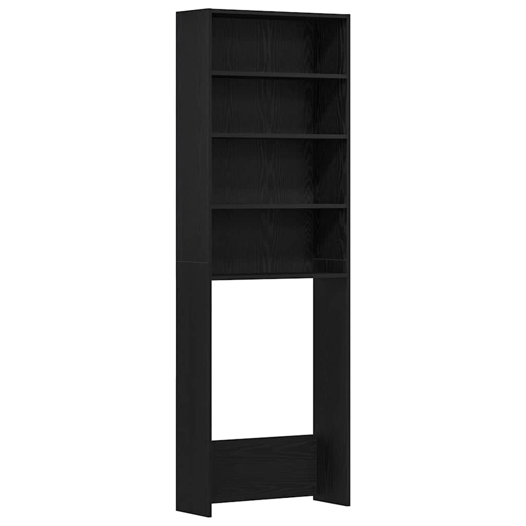 Armadio per Lavatrice Rovere Nero 64 x 24 x 190 cm