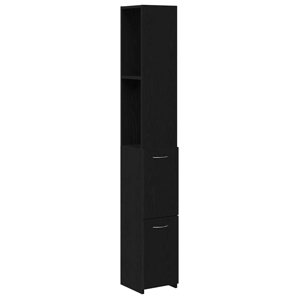 Mobile da Bagno Rovere Nero 25 x 25 x 170 cm Legno multistrato