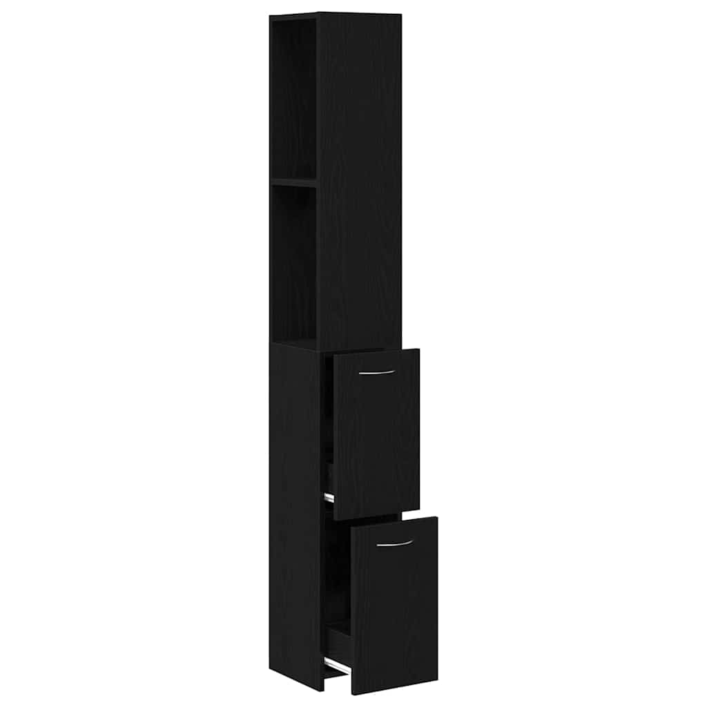 Mobile da Bagno Rovere Nero 25 x 25 x 170 cm Legno multistrato