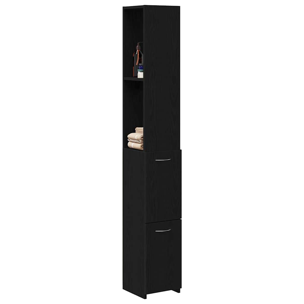 Mobile da Bagno Rovere Nero 25 x 25 x 170 cm Legno multistrato