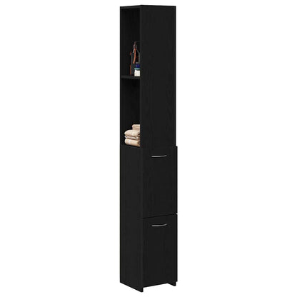 Mobile da Bagno Rovere Nero 25 x 25 x 170 cm Legno multistrato