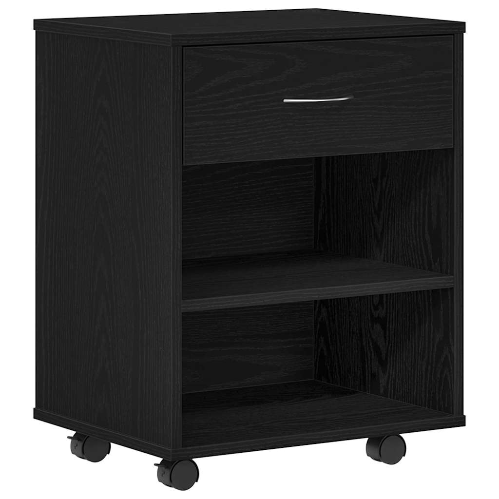Armadio con ruota Rovere Nero 46 x 36 x 59 cm Legno multistrato