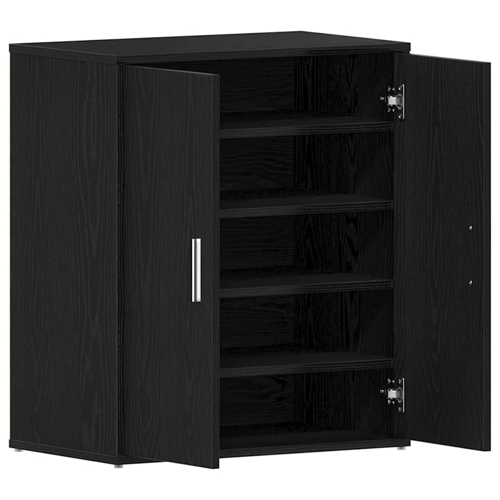 Mobile per scarpe Rovere Nero 60 x 35 x 70 cm Legno multistrato