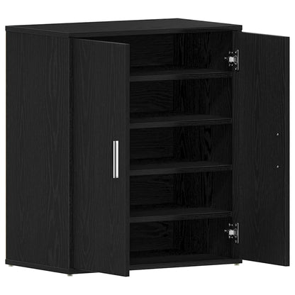 Mobile per scarpe Rovere Nero 60 x 35 x 70 cm Legno multistrato