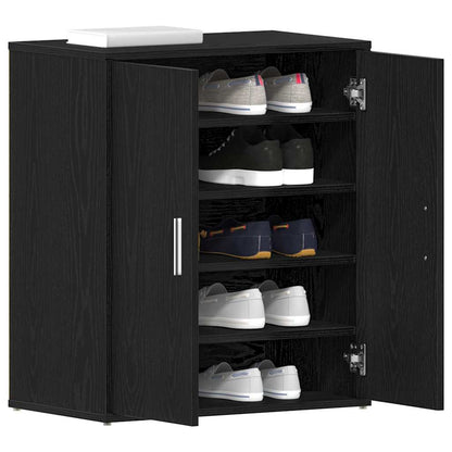 Mobile per scarpe Rovere Nero 60 x 35 x 70 cm Legno multistrato
