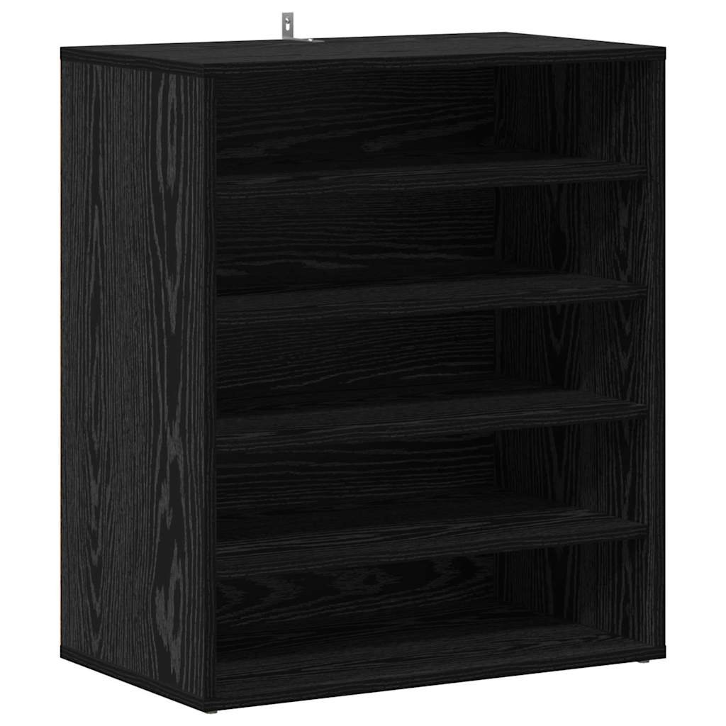 Mobile per scarpe Rovere Nero 60 x 35 x 70 cm Legno multistrato