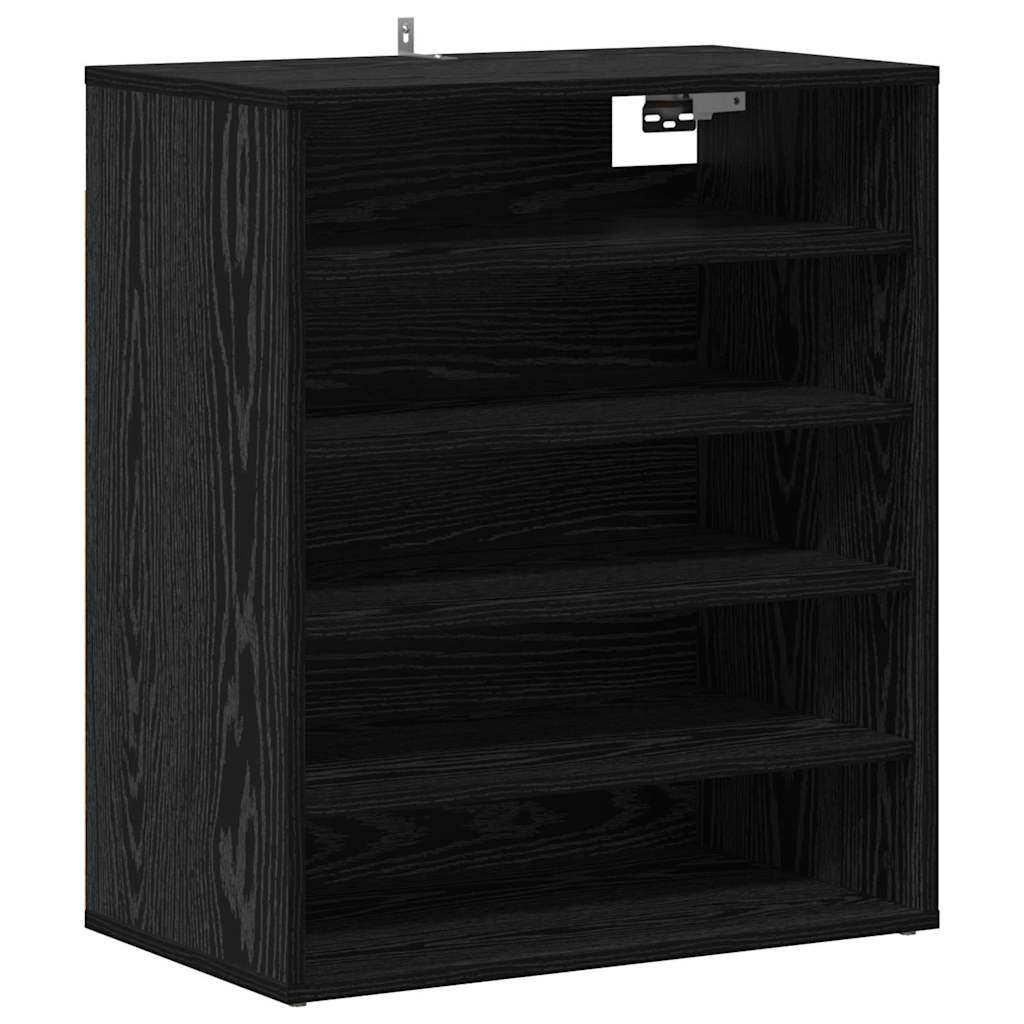 Mobile per scarpe Rovere Nero 60 x 35 x 70 cm Legno multistrato