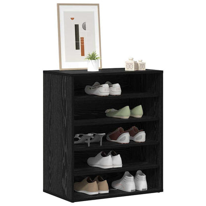 Mobile per scarpe Rovere Nero 60 x 35 x 70 cm Legno multistrato