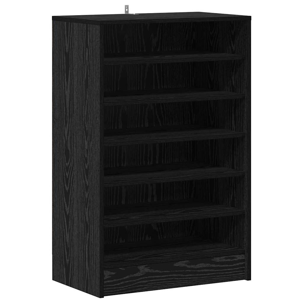Mobile per scarpe Rovere Nero 60 x 35 x 92 cm Legno multistrato