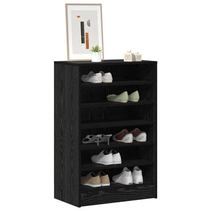 Mobile per scarpe Rovere Nero 60 x 35 x 92 cm Legno multistrato