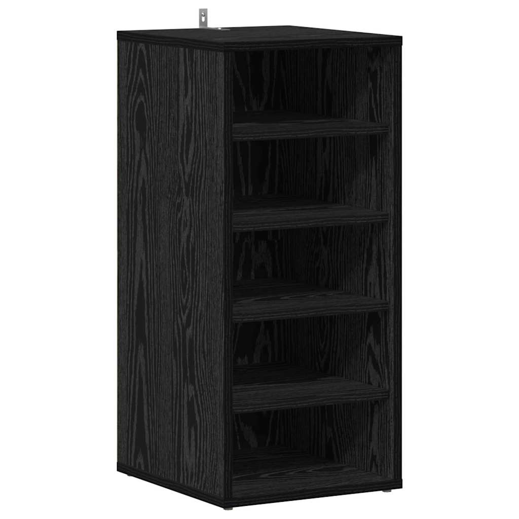 Mobile per scarpe Rovere Nero 32 x 35 x 70 cm Legno multistrato