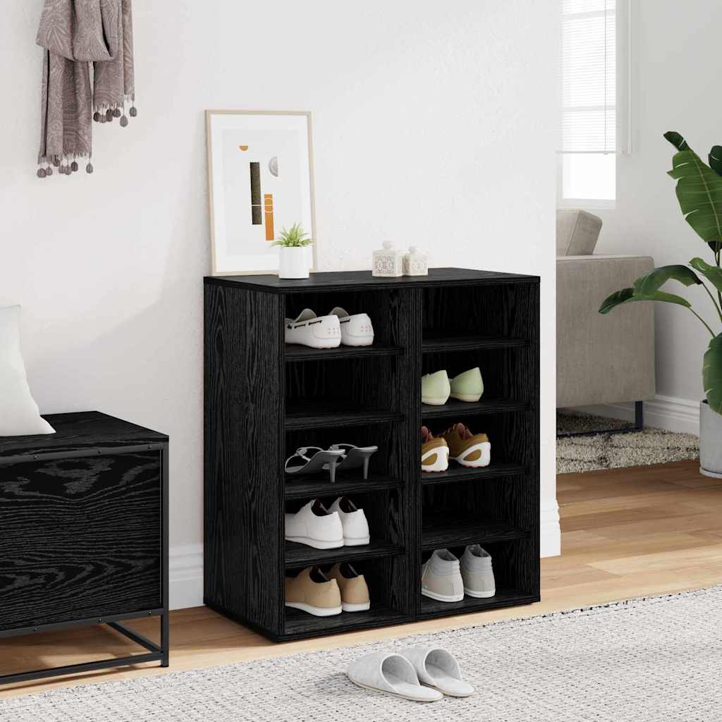 Mobile per scarpe 2 pcs Rovere Nero 32 x 35 x 70 cm