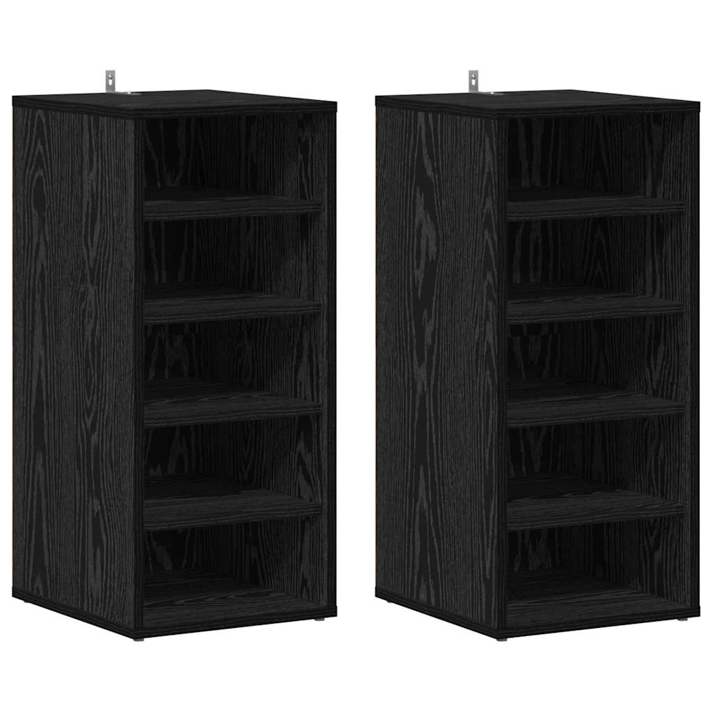 Mobile per scarpe 2 pcs Rovere Nero 32 x 35 x 70 cm