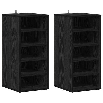 Mobile per scarpe 2 pcs Rovere Nero 32 x 35 x 70 cm