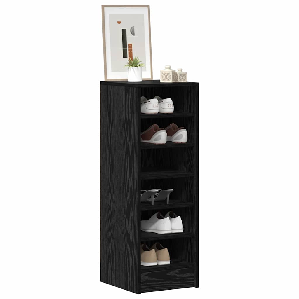 Mobile per scarpe Rovere Nero 32 x 35 x 90 cm Legno multistrato
