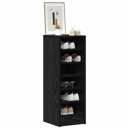 Mobile per scarpe Rovere Nero 32 x 35 x 90 cm Legno multistrato