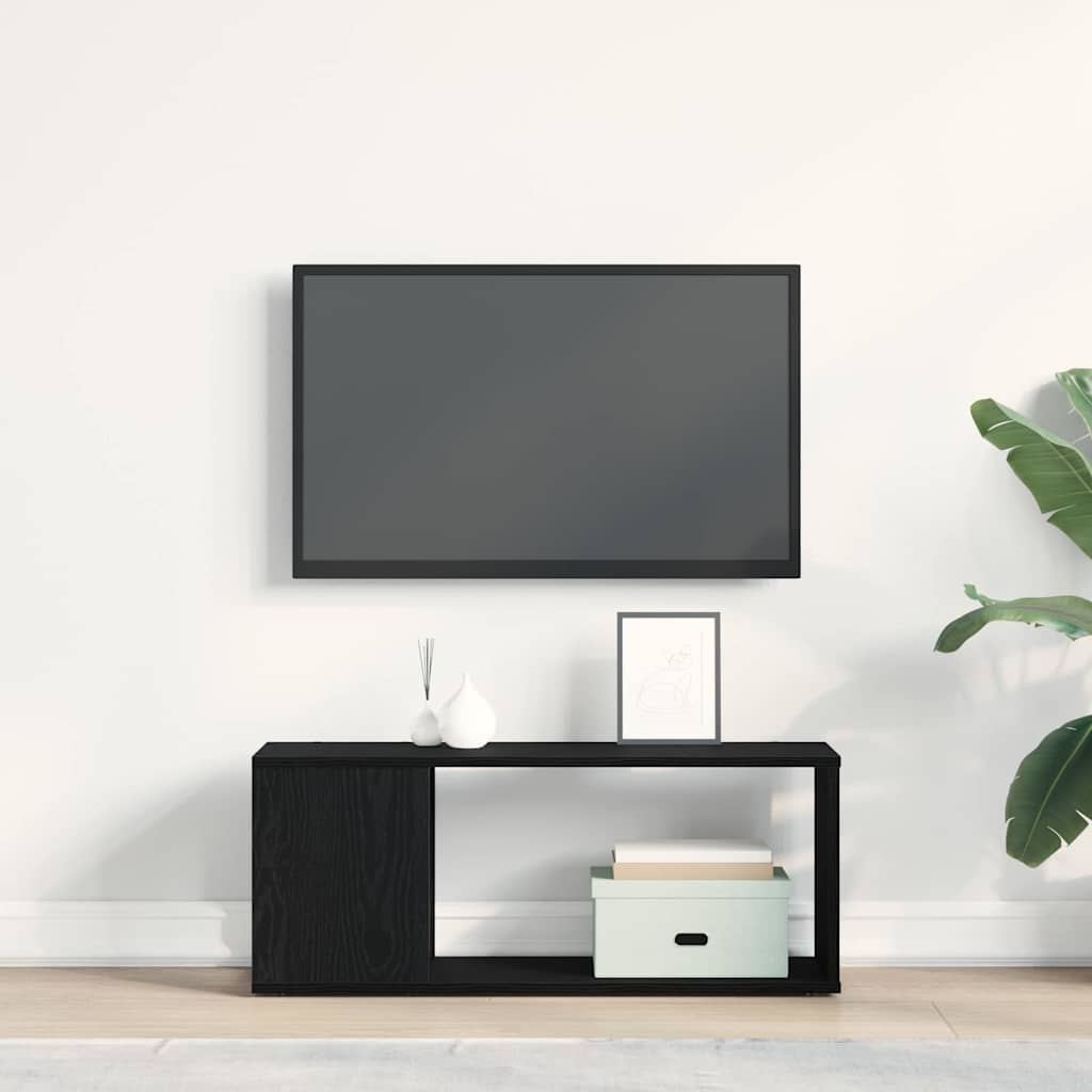 Set mobile TV Rovere Nero 80 x 24 x 32 cm Legno multistrato