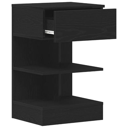 Armadio da Notte Rovere Nero 40 x 35 x 65 cm Legno multistrato