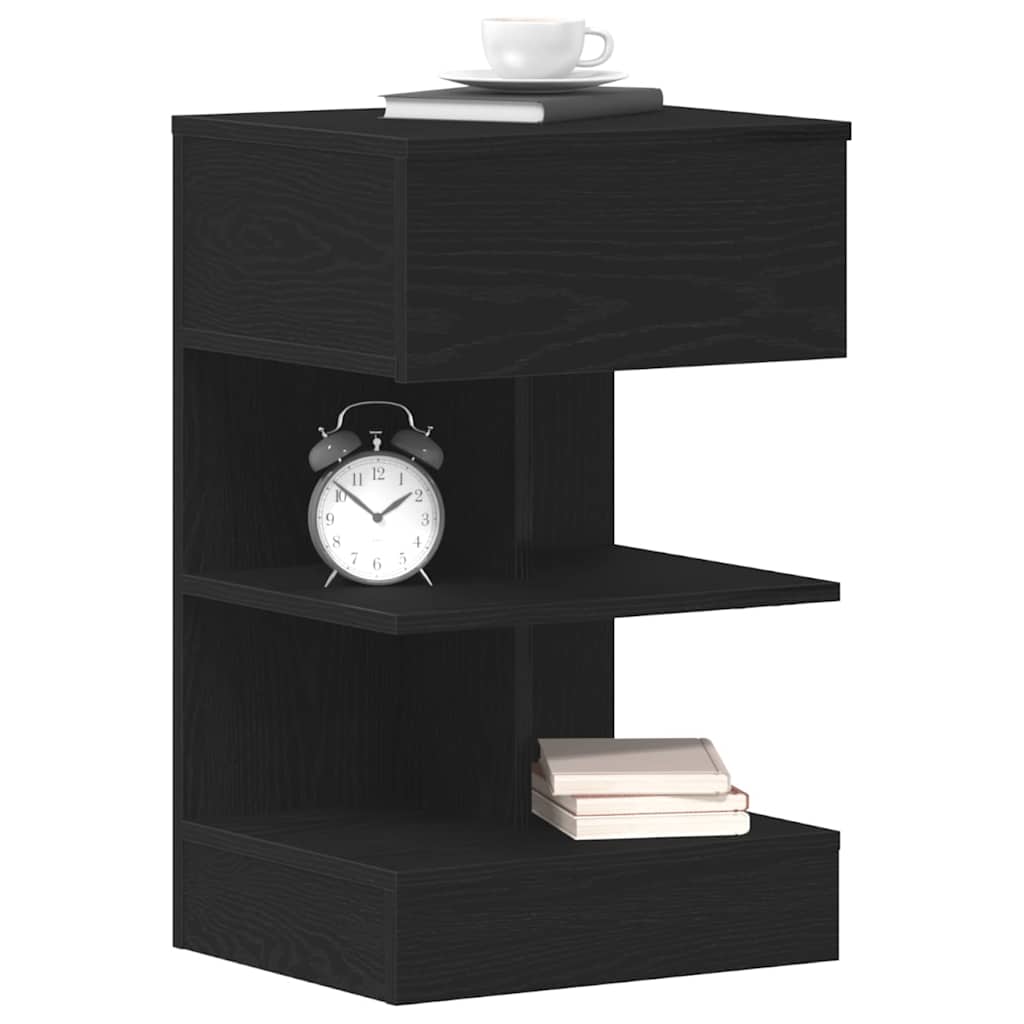 Armadio da Notte Rovere Nero 40 x 35 x 65 cm Legno multistrato