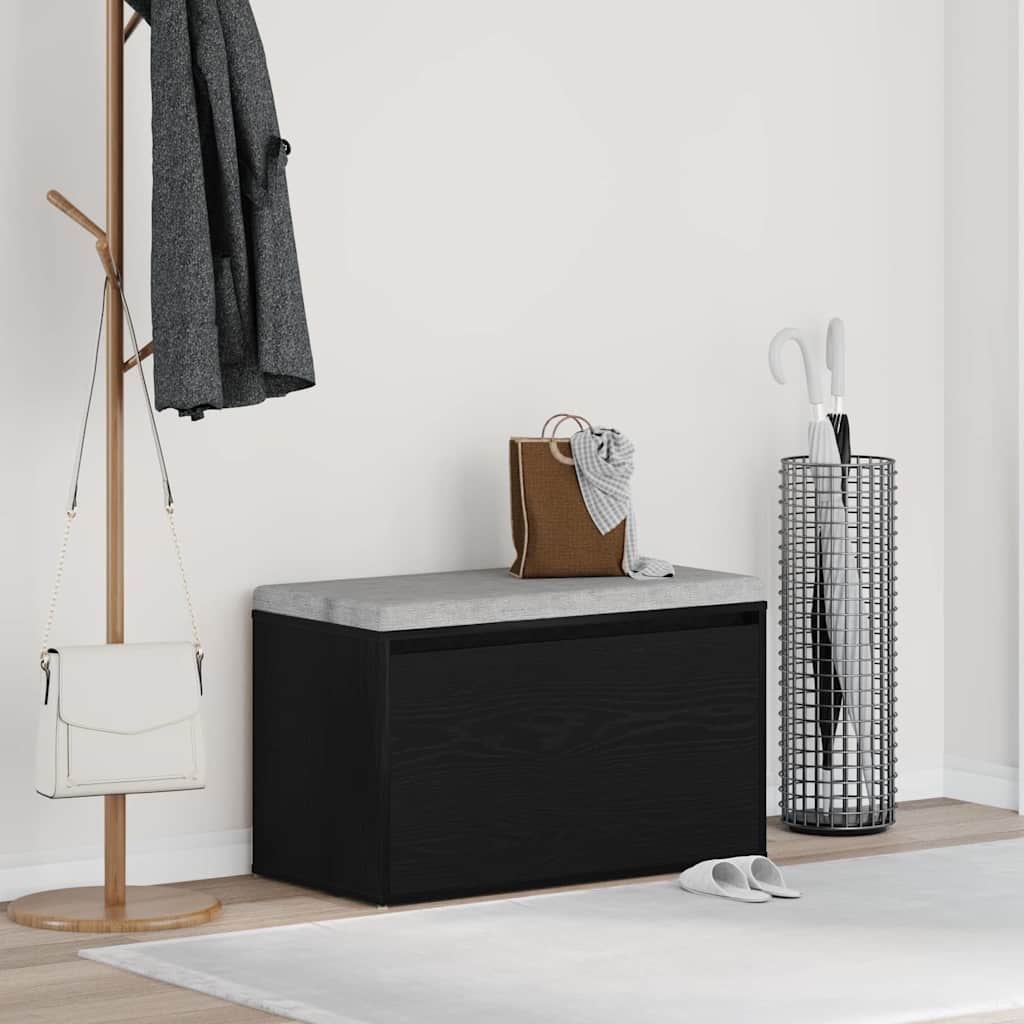 Panca per ingresso con cassetto Rovere Nero 80 x 40 x 45 cm