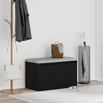 Panca per ingresso con cassetto Rovere Nero 80 x 40 x 45 cm
